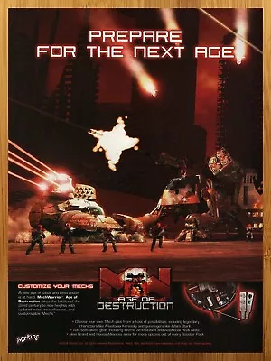 2004 MechWarrior Age Of Destruction Print Ad/Poster BattleTech Miniatures Art • $19.49
