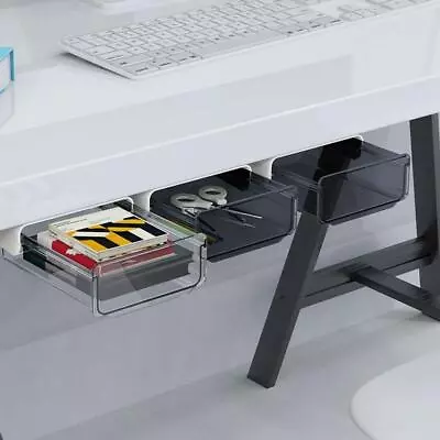 $19.76 • Buy Self-adhesive Under Desk Drawer Office Home Organizer Storage Drawer Pencil Tray