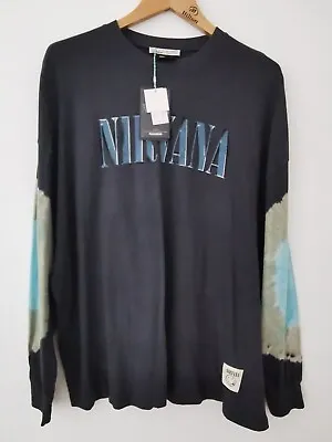 BNWT Pull & Bear Nirvana Print Oversized LS T-Shirt Size Medium * NEW *  Grunge • $76.79