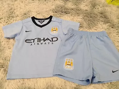 Manchester City Full Kit - Football Kit Babbies Infant  18/24 Month Home Nike • £13.50