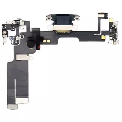 Black OEM Charging Port Dock Mic Flex Cable Adapter Component For Iphone 14 U • £10.79