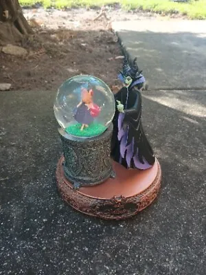 RARE Disney Villains Maleficent Musical Rotating SnowGlobe Sleeping Beauty Works • $249.99