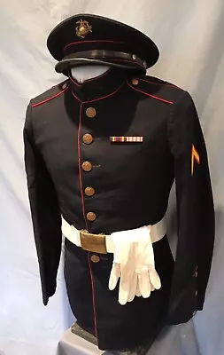 Pre-WW2 1930 USMC Marine Corps Dress Uniform ID’d Coat Trousers Belt Gloves • $19.50