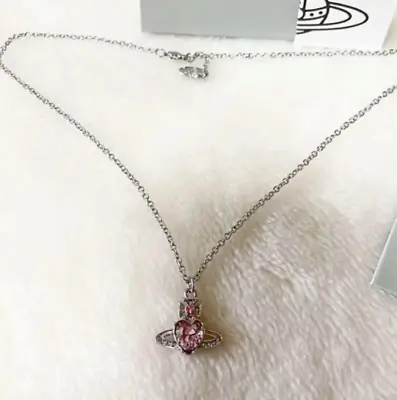 Vivienne Westwood Ariella Pink Heart Necklace Pendant Crystal Orb With Packaging • $33.99