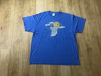 Port & Company Slam Dunk Hunger Charity Cotton Tee T Shirt Blue XL Basketball • £10.36