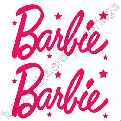 2x BARBIE VINYL STICKER PINK CAR TRUCK HOTROD FUN 120MM X 70MM • $4.95