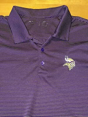 Men’s Minnesota Vikings Short Sleeve Striped Polo Shirt Size XXL • $12.90