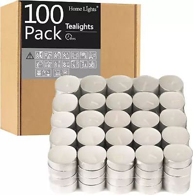 Tealight Candles 4 Hours White Unscented Smokeless Weddings Christmas 100 Pack • $23.09