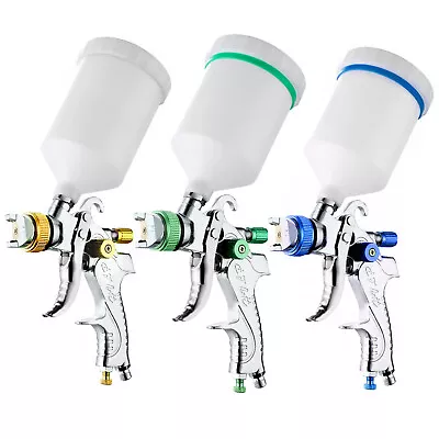 $26.98 • Buy HVLP Auto Paint Air Spray Gun Kit Gravity Feed Car Primer 1.4MM 1.7 2.0MM Nozzle