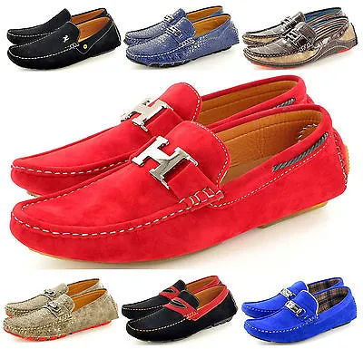 New Mens Faux Suede Casual Loafers Moccasins Slip On Shoes Avail. UK Sizes 6-11 • £19.99