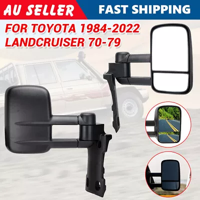 Pair Mirrors Fit For Toyota Landcruiser 70 75 78 79 Series Steering Lamp Towing • $341.45