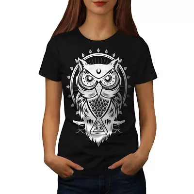 £16.99 • Buy Wellcoda Owl Eye Animal Womens T-shirt, Triangle Casual Design Printed Tee