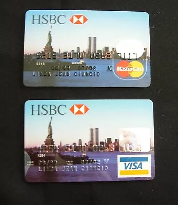 2 HSBC Twin Towers Expired Credit Cards Issued 1999 Visa & Master Card • $19.99