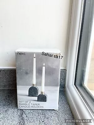 £13 • Buy Next Set Of 2 Marble Taper Candle Holder /decorative Home Light Holder Gift