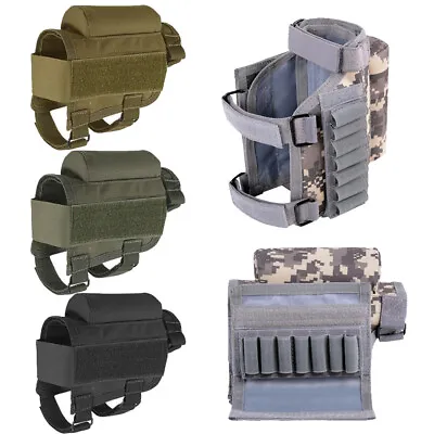 Tactical Hunting Rifle Shotgun Buttstock Cheek Rest Ammo Shell Mag Pouch Holder • $11.99