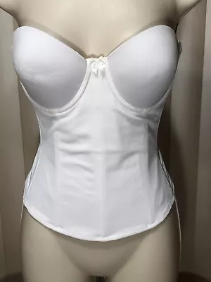 £18.36 • Buy Va Bien Strapless Bustier 36B Underwire Longline Bra Low Back White 1508