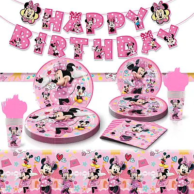 Mini Minnie Mouse Theme Party Supplies Kids Birthday Decorations Tableware Plat • $6.30