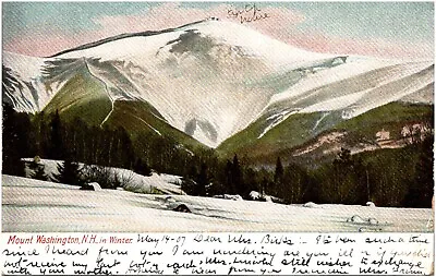 Mount Washington In Winter New Hampshire White Mountains NH 1907 UDB Postcard • $3.39