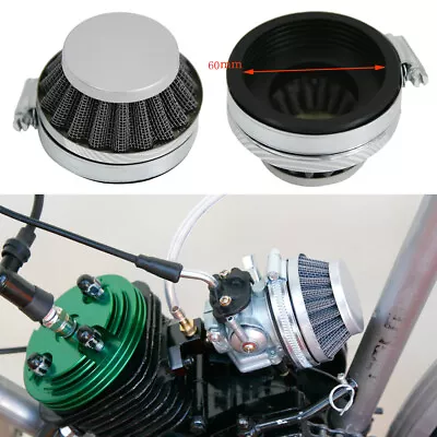 60mm Carburetor Air Filter 49cc 80cc 2 Stroke Engine Part Motorized Bicycle Bike • $6.99