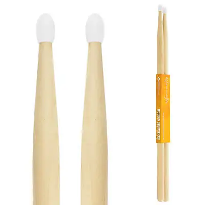 £5.99 • Buy Maple 5A Drumsticks By World Rhythm – Nylon Tip 5A Pair Of Drum Sticks