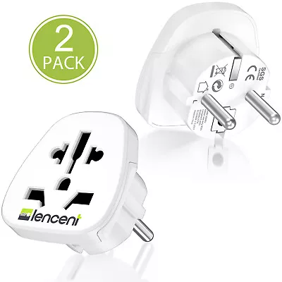 $17.99 • Buy 2X LENCENT Travel Adapter Power Socket To Plug Australia AU To EU Euro Europe