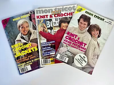 3 Vintage Mon Tricot Knit & Crochet Magazines - 47 50 80 - 1970's • $12.95