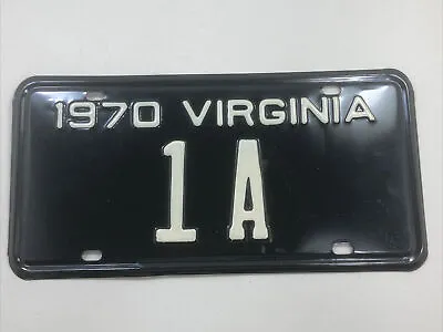 $650 • Buy Original 1970 Virginia Va License Plate  Low Number 1A Tag Topper Badge DMV