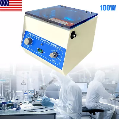 100W Lab Centrifuge Hematocrit Microhematocrit High Speed Centrifuge Heavy Duty • $281