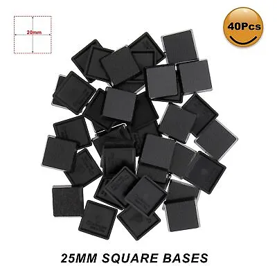 40pcs 20mm*20mm Square Model Bases For Wargames Table Games Plastic • $6.99