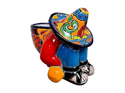 Talavera Pancho Planter Pot Mexican Pottery Folk Art Hand Painted Home Decor 12  • $89