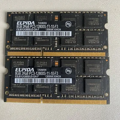 Elpida 16GB DDR3 1600mhz PC3L-12800S Memory 2x 8gb RAM Kit Apple 27” IMac 21.5” • £24.99