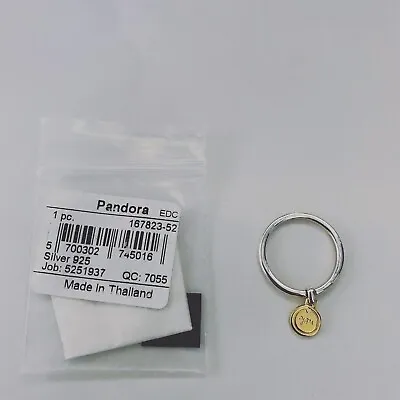 Pandora Sterling Silver & 18k Gold Medallion Of Love Ring Size 54 167823-52 • £21.95