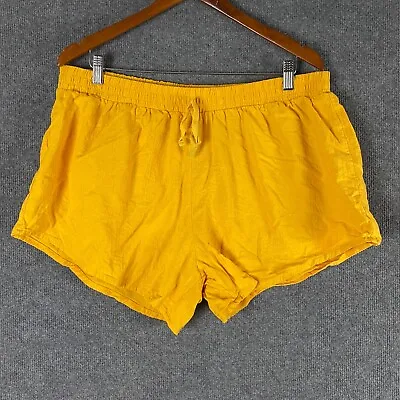 Wave Zone Shorts Womens 16 Yellow Hot Pants Elastic Waist Drawstring Ladies • $7.48