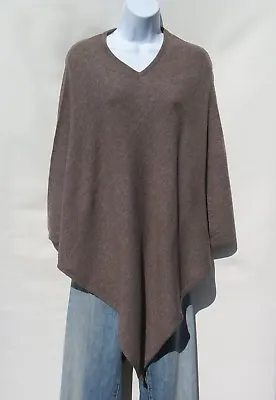 Cashmere|Poncho||Knit|V-Neck|Handmade|NaturalB+ Yarn|Brown & Gray • $82.80