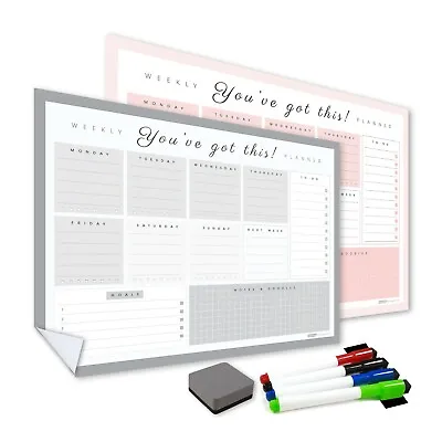 Sticky Weekly Planner Dry Wipe Wall Planner Self Adhesive Daily Dry Erase • £14.95