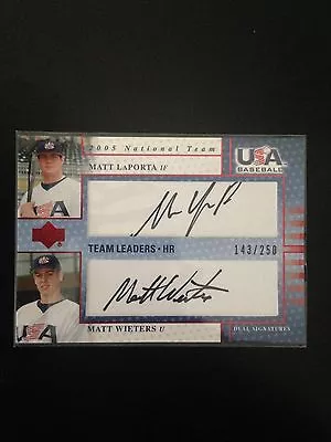 Matt Wieters / LaPorta 2005 USA Baseball Auto. 143/250 • $19.99