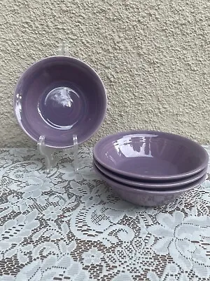 VTG Metlox COLORSTAX Pottery Lavender/Lilac/Purple Soup Cereal Bowls Lot Of 4 • $45