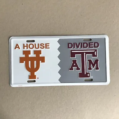 Texas Longhorns Aggies A House Divided License Plate A&M • $14.99