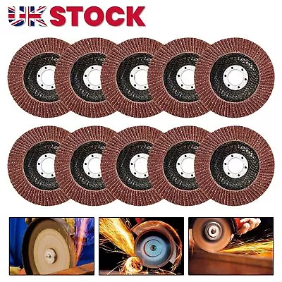 £5.09 • Buy 10PC FLAP DISCS 115mm 4.5  SANDING 40 60 80 120 GRIT GRINDING WHEELS UK