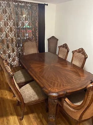 AICO By Michael Amini 10PC Dining Room Table Set With China Cabinet • $3495