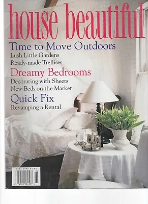 House Beautiful June 1996 Dreamy Bedrooms Ready Made Trellises Outdoors • $9.75