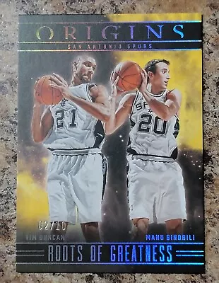 Tim Duncan/Manu Ginobili 2023/24 Panini Origins Roots Of Greatness #21 GOLD 2/10 • $16.50