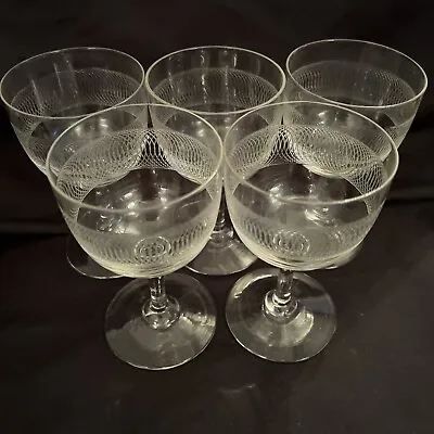 $65.99 • Buy 5 Antique 1905/1910 Edwardian Crystal Sherry Stemware Glasses 4.5”