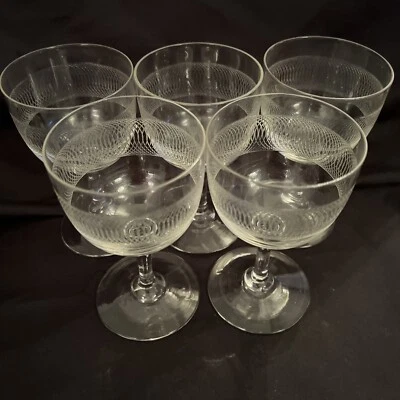 $65.99 • Buy 5 Antique 1905/1910 Edwardian Crystal Sherry Stemware Glasses 4.5”
