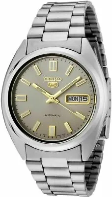 Seiko 5 SNXS75 Automatic Day-Date Gray Dial Stainless Steel Mens Watch SNXS75K1 • $118