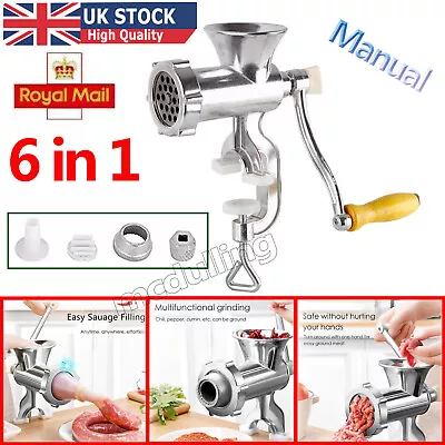 Manual Meat Grinder Machine Stuffer Mincer Hand Sauce Sausage Maker Filler Tools • £14.62