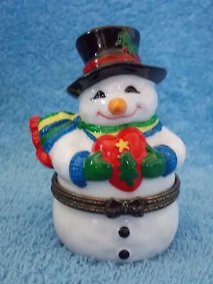 Midwest Of Cannon Falls Snowman With Heart Hinged Trinket Box • $9.99