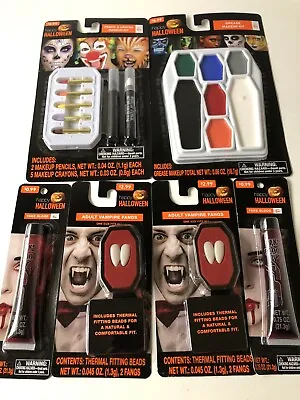 Halloween Makeup LOT Kit Grease Makeup Fangs Blood Assorted • $14.99