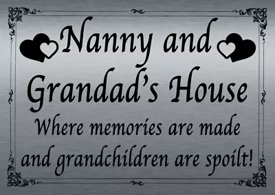 Nanny & Grandads House Personalised Metal Sign Gift Shed Garden Grandchildren • £6.99