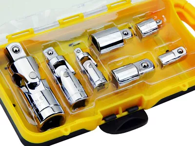 7pc 1/4 3/8 1/2 Drive Universal Joint Adapter Socket Set Flex U Joint • $22.29